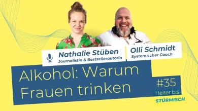 
		Cover der Podcast-Folge 35 mit einem Bild von Nathalie Stüben und Podcast-Host Olli Schmidt
	