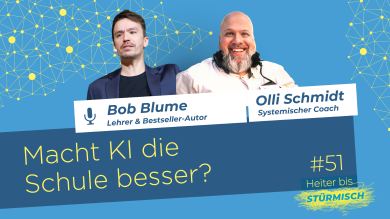 
		Grafik für Podcast-Folge 51 mit Bob Blume und Podcast-Host Olli Schmidt
	