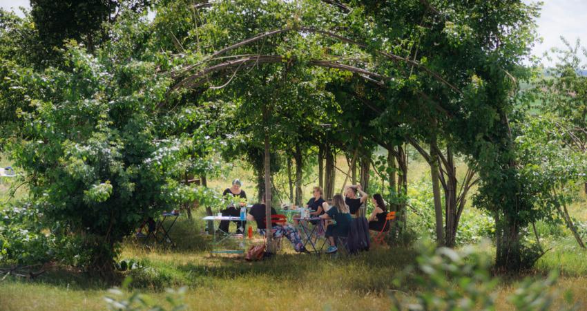 Gruppe von Menschen in der Akademie im Grünen