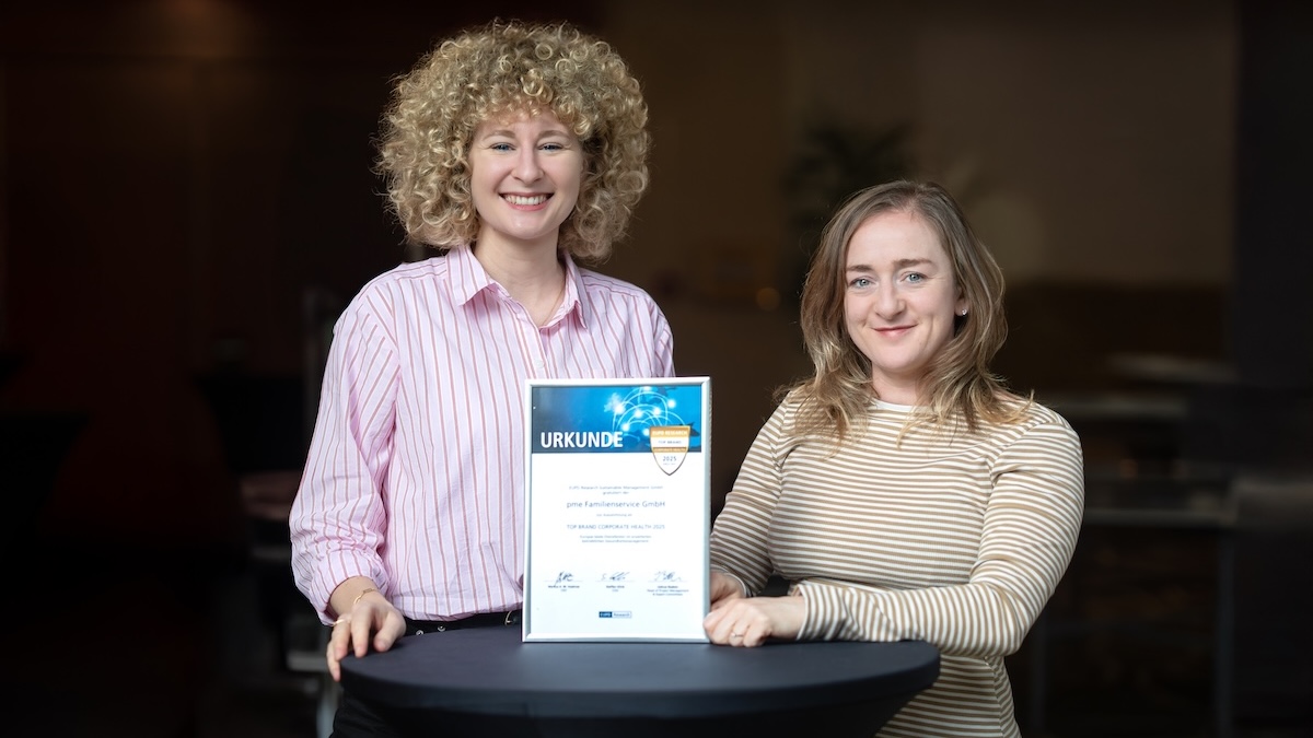 Pia Grocholl und Michele Penz vom pme Health Team mit Auszeichnung Top Brand Corporate Health 2025