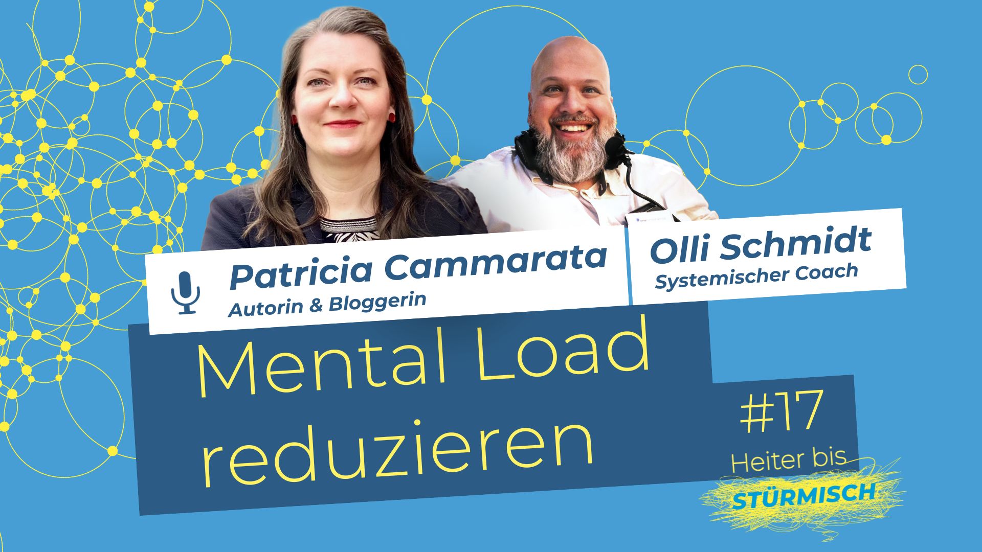 zu sehen sind Mental Load Expertin Patricia Cammarata und Podcast-Host Olli Schmidt