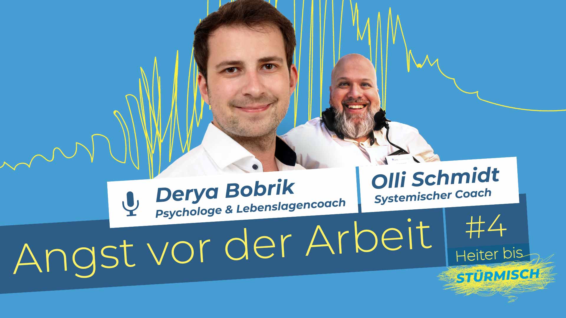 Podcast-Grafik der Folge 4 mit den Personen Olli Schmidt und Derya Bobrik